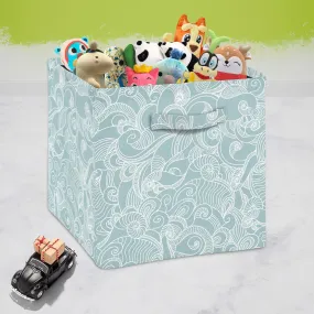 Abstract Wave Foldable Open Storage Bin | Organizer Box, Toy Basket, Shelf Box, Laundry Bag | Canvas Fabric