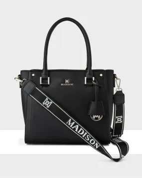 Angie Medium 3 Compartment Satchel Bag   Monogram Stripe Bag Strap