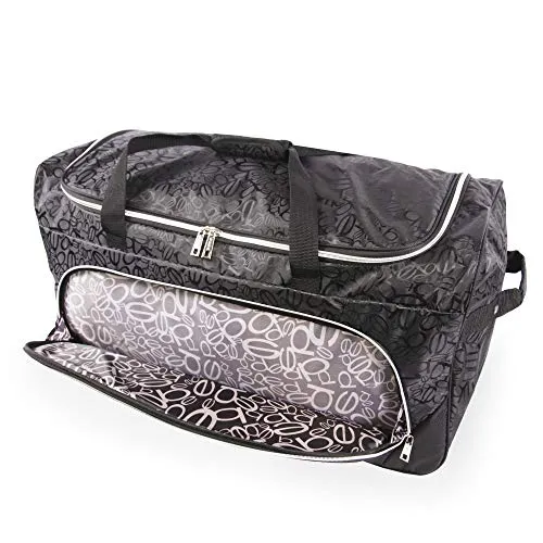 BEBE Women's 30" Rolling Duffel Tossed Black, One Size