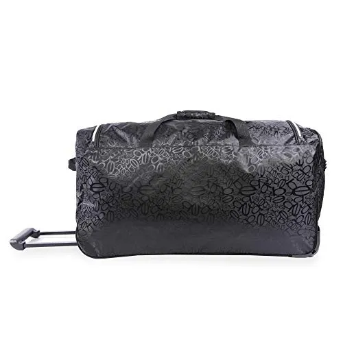 BEBE Women's 30" Rolling Duffel Tossed Black, One Size