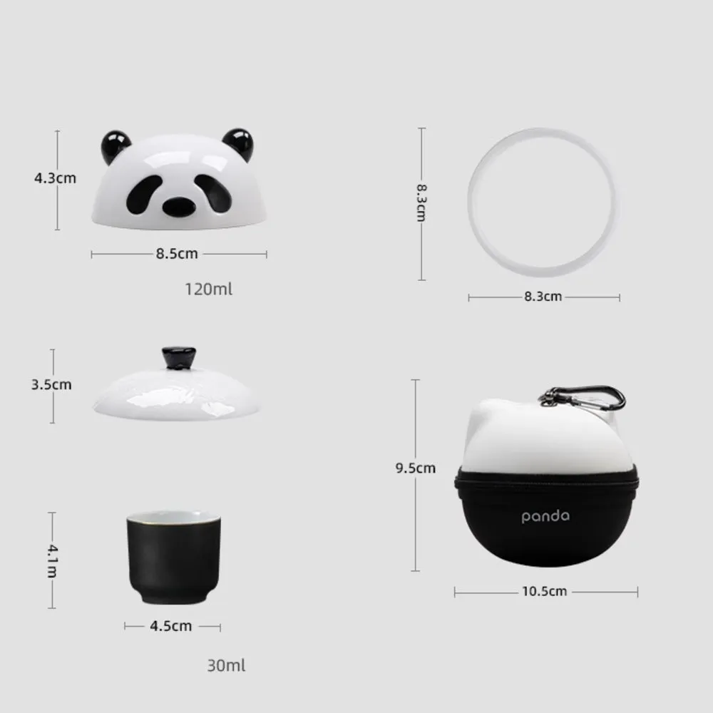 Ceramic Panda Teaware - 3 Piece Set