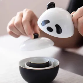 Ceramic Panda Teaware - 3 Piece Set