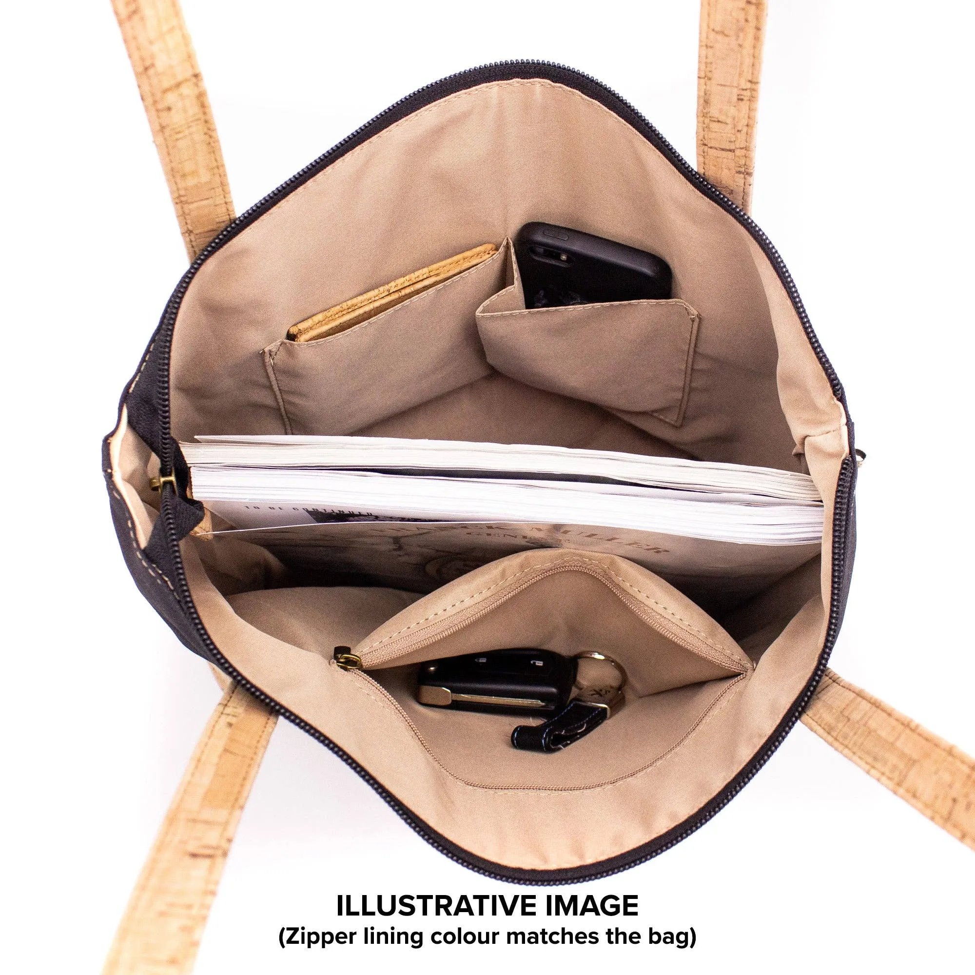 Cork with gray fabric women's Tote bag BAG-2057-D