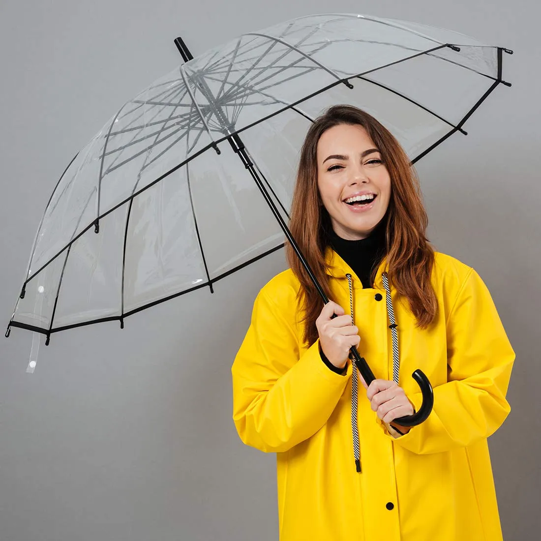 Crocox Clear Umbrellas Automatic Windproof Large Long Men Womens Dome Birdcage