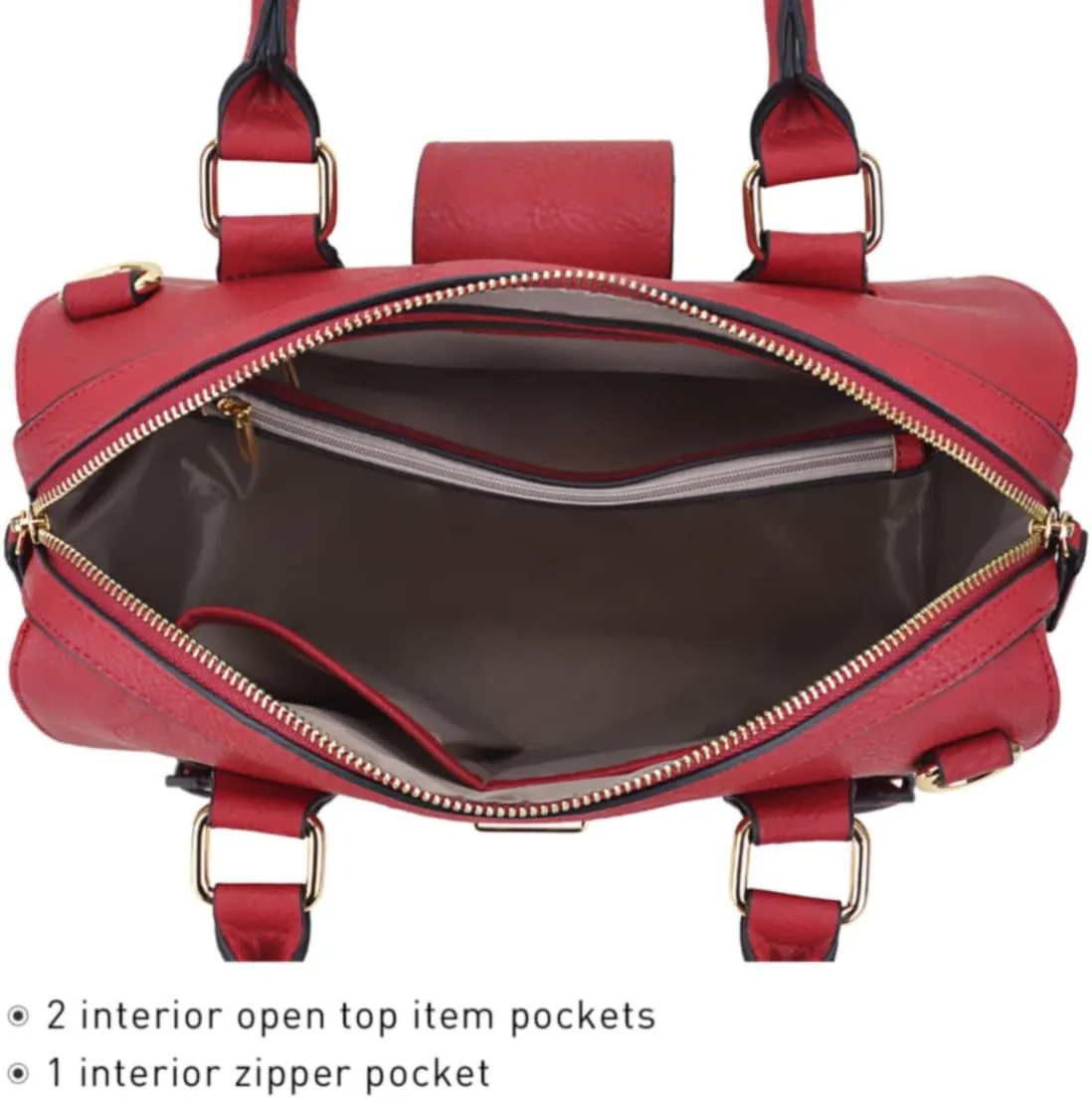 Dasein Women Barrel Handbags Fashion Satchel Bags Top Handle Shoulder Purses Vegan Leather Work Tote
