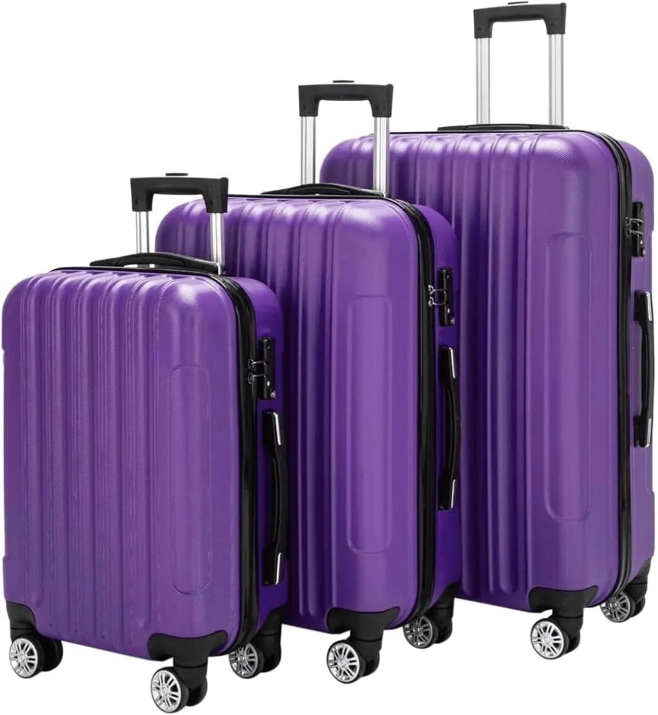 EYPKPL Portable Suitcase 3-piece Suitcases Carry On Luggage Purple Lightweight Expandable Hard Shell Suitcase Large Capacity Suitcases With Wheels Smooth to use
