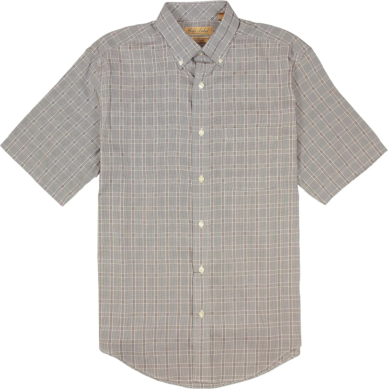 Gold Label Men's Short Sleeve Pocket Shirt Performance Blend Fabric, Non-Iron Wrinkle-Resistant Regular and Big & Tall Sizes
