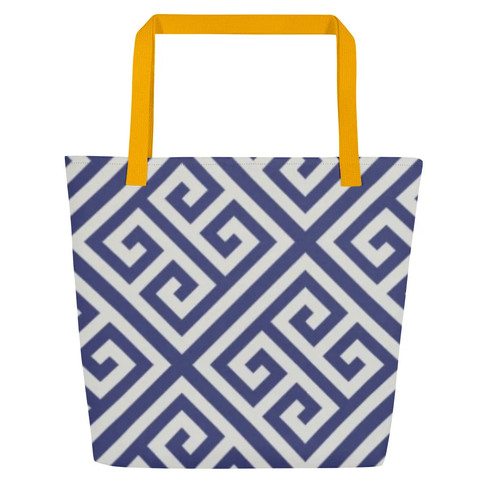 GREEK KEYS Large Tote Bag