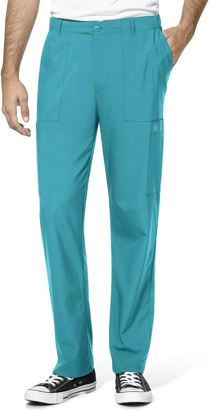 Men's Flat Front Cargo Scrub Pant, Teal Blue, 3XL SHR