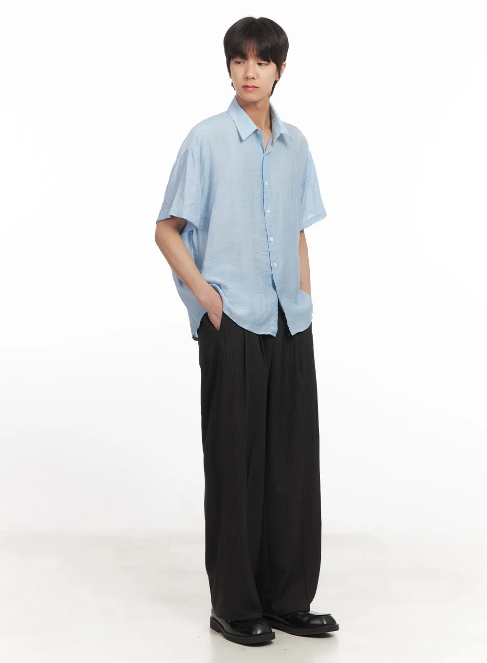 Men's Striped Pintuck Tailored Pants IA510