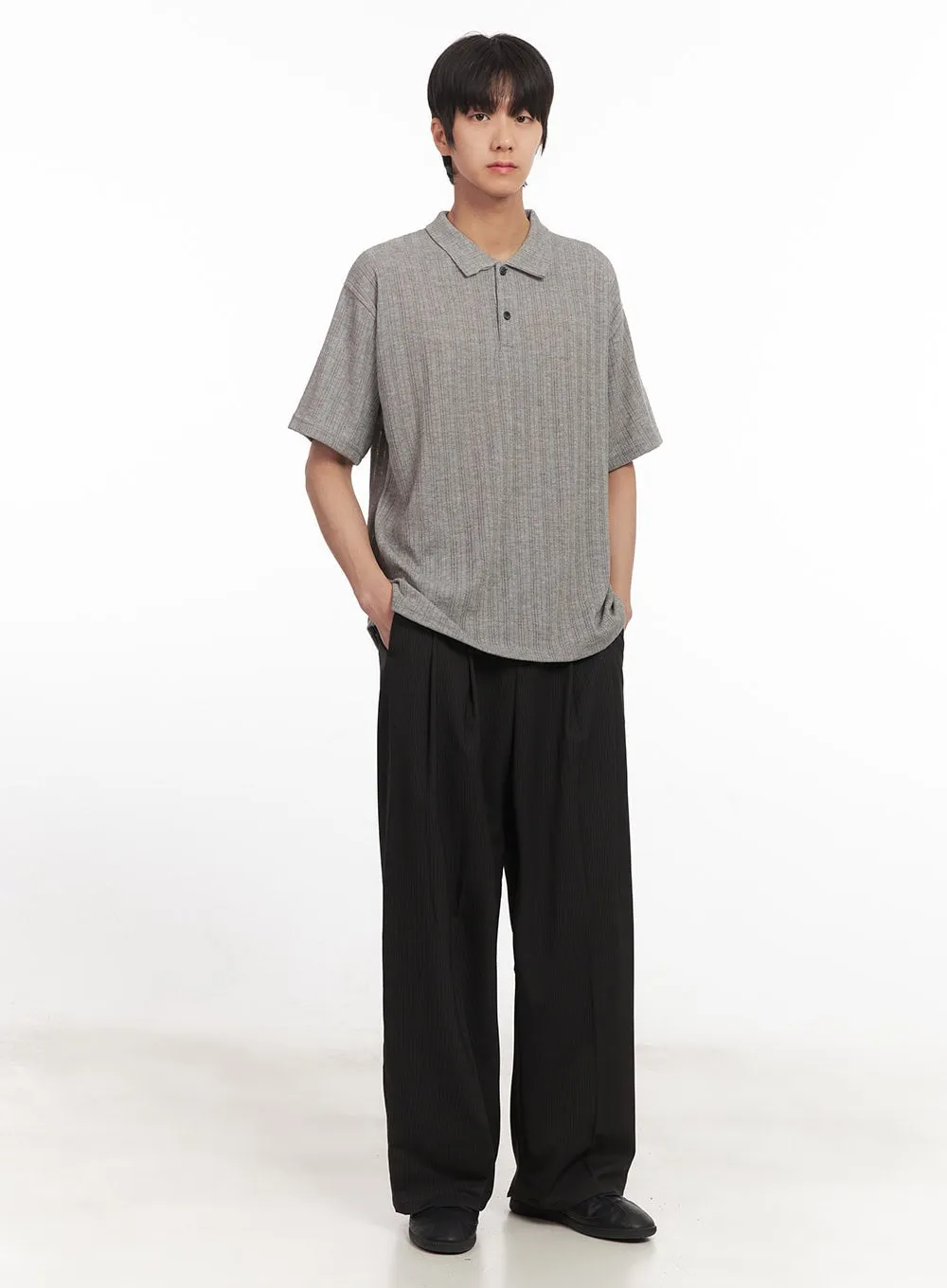 Men's Striped Pintuck Tailored Pants IA510