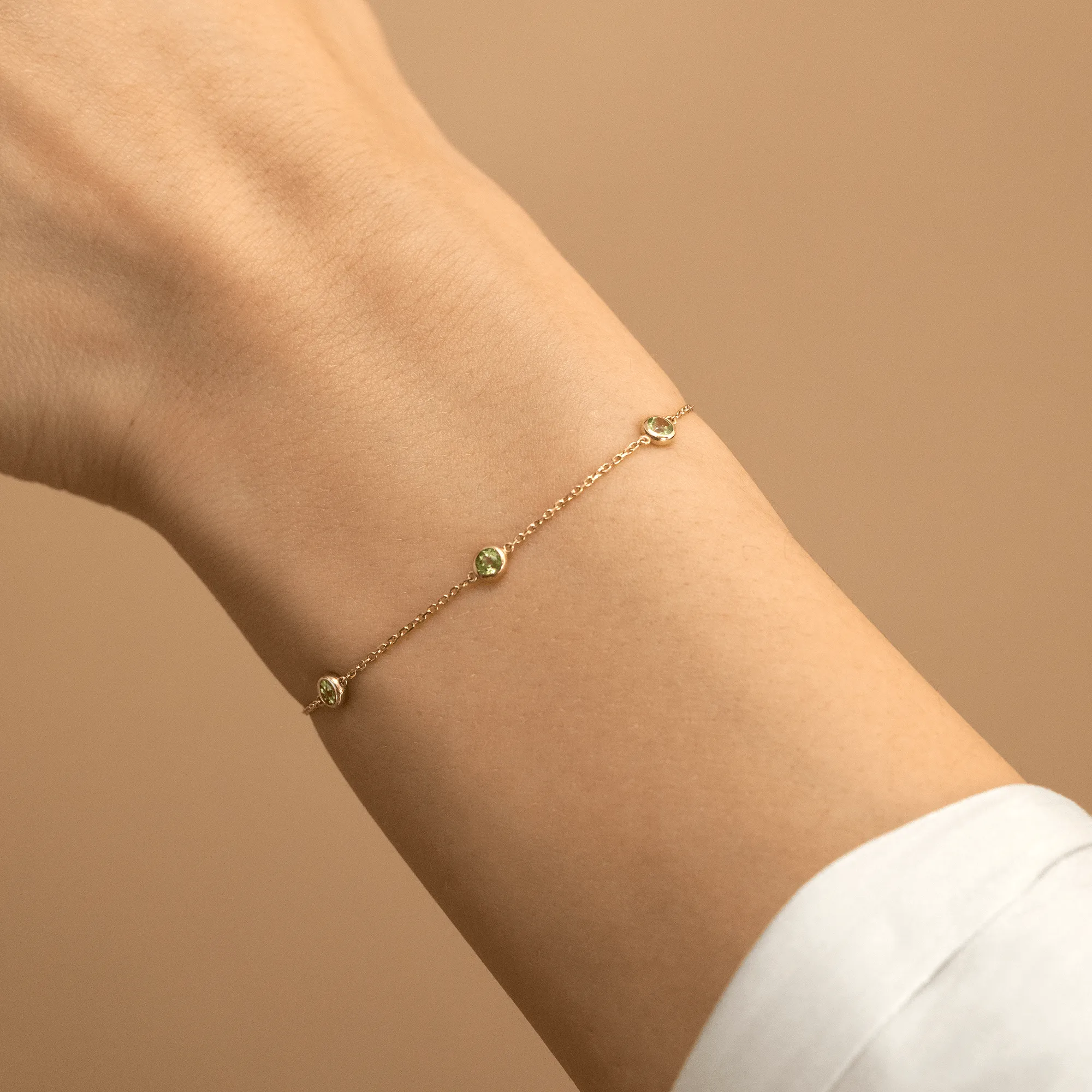 Peridot Station Bracelet, Tanya