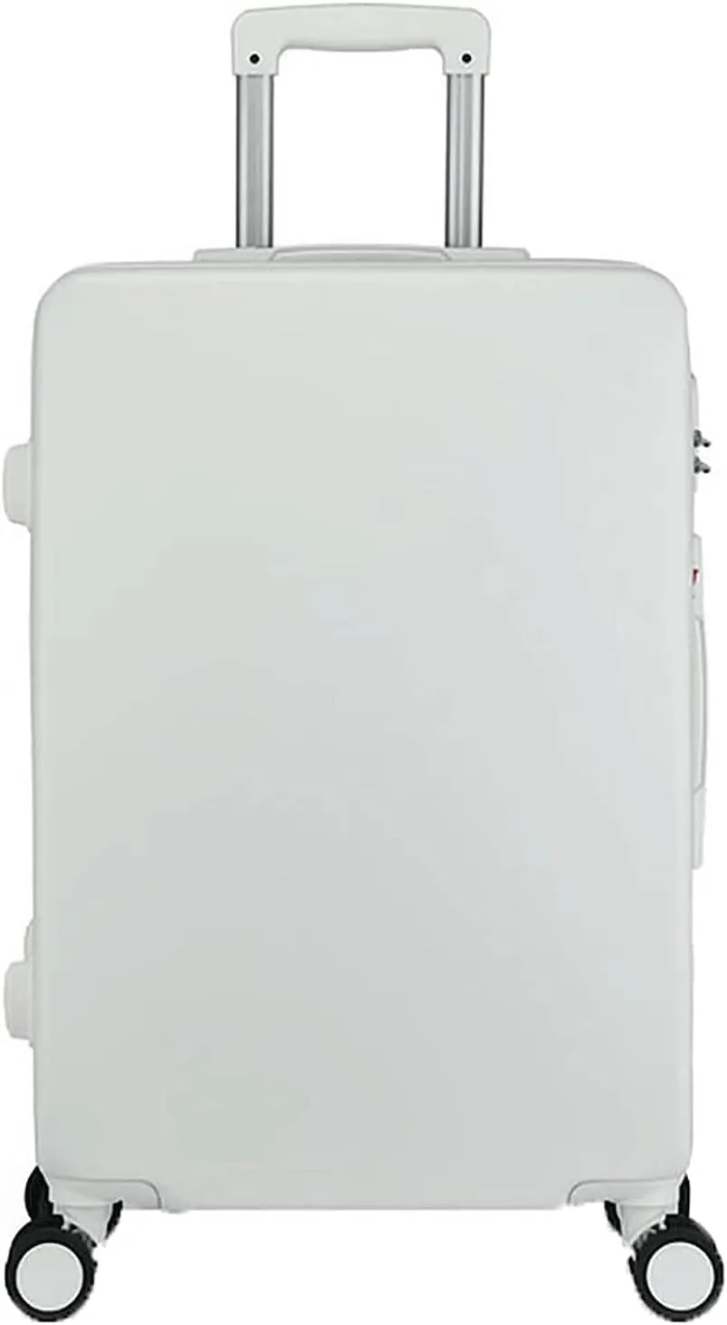 portable Luggage Suitcases With Wheels Portable Large-capacity Luggage Wear-resistant And Drop-resistant Suitcase For Students Carry On Luggage exquisite (White)
