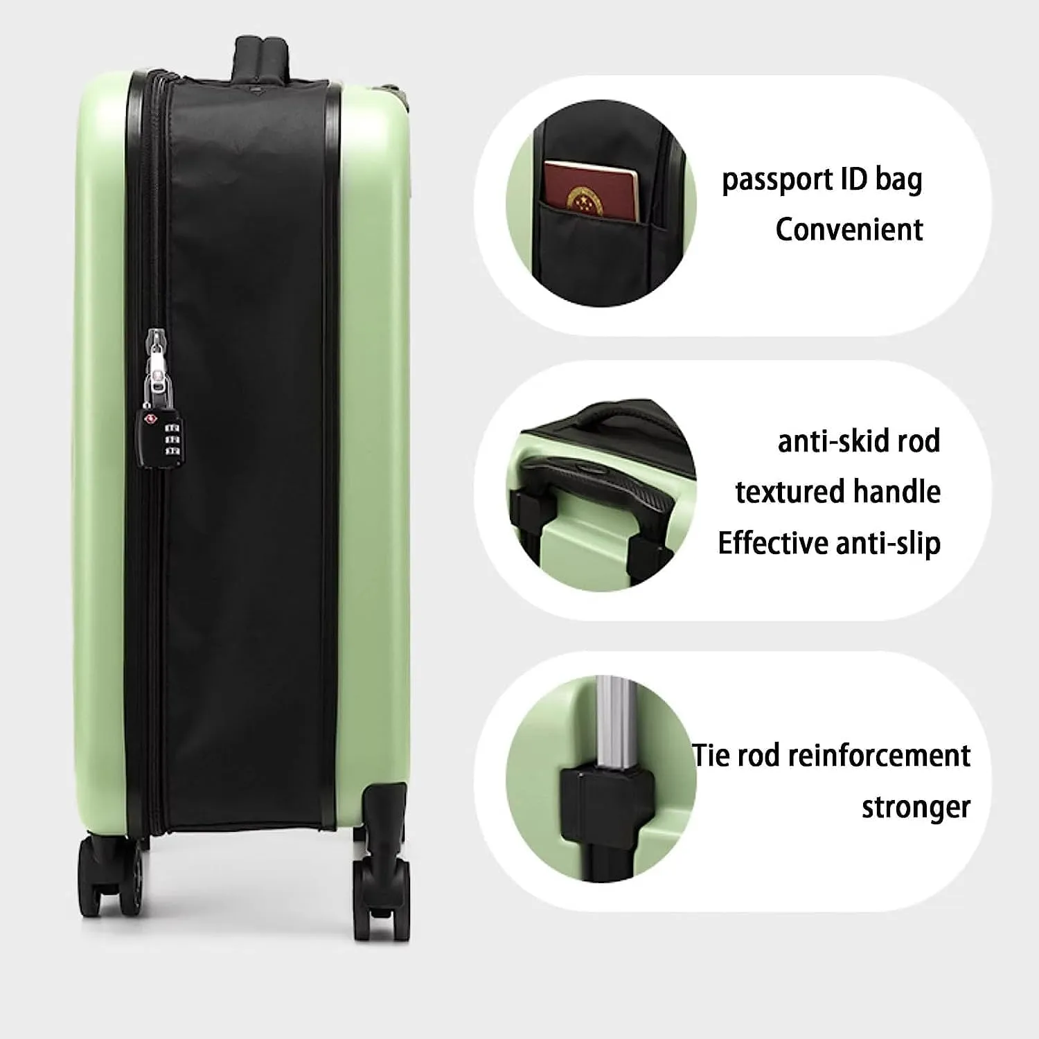 Portable Suitcase Expandable Luggage Foldable Suitcases With Universal Wheels Carry On Luggage Adjustable Suitcasetsa Customs Combination Lock Smooth to use (Dark Blue 24 in)