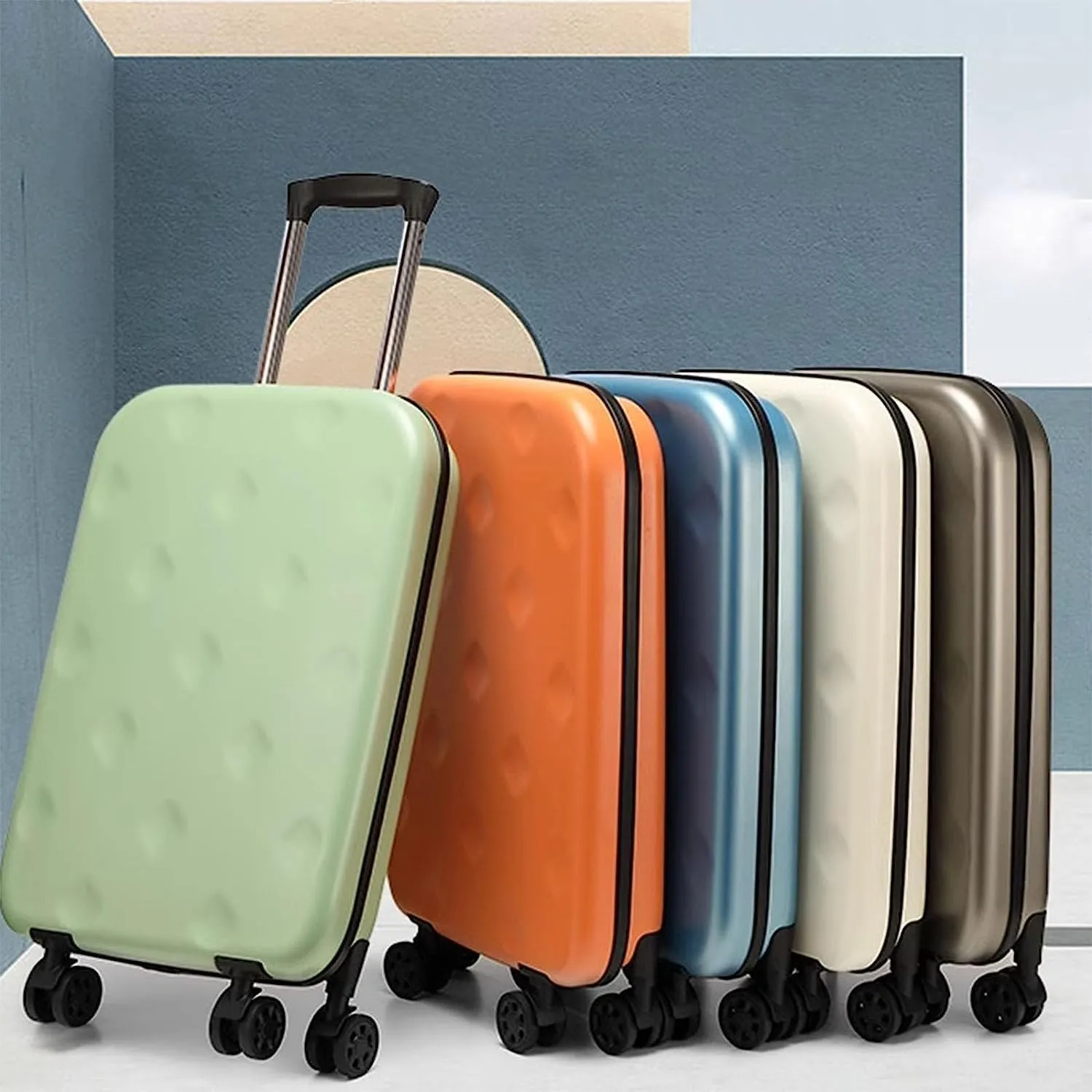 Portable Suitcase Expandable Luggage Foldable Suitcases With Universal Wheels Carry On Luggage Adjustable Suitcasetsa Customs Combination Lock Smooth to use (Dark Blue 24 in)