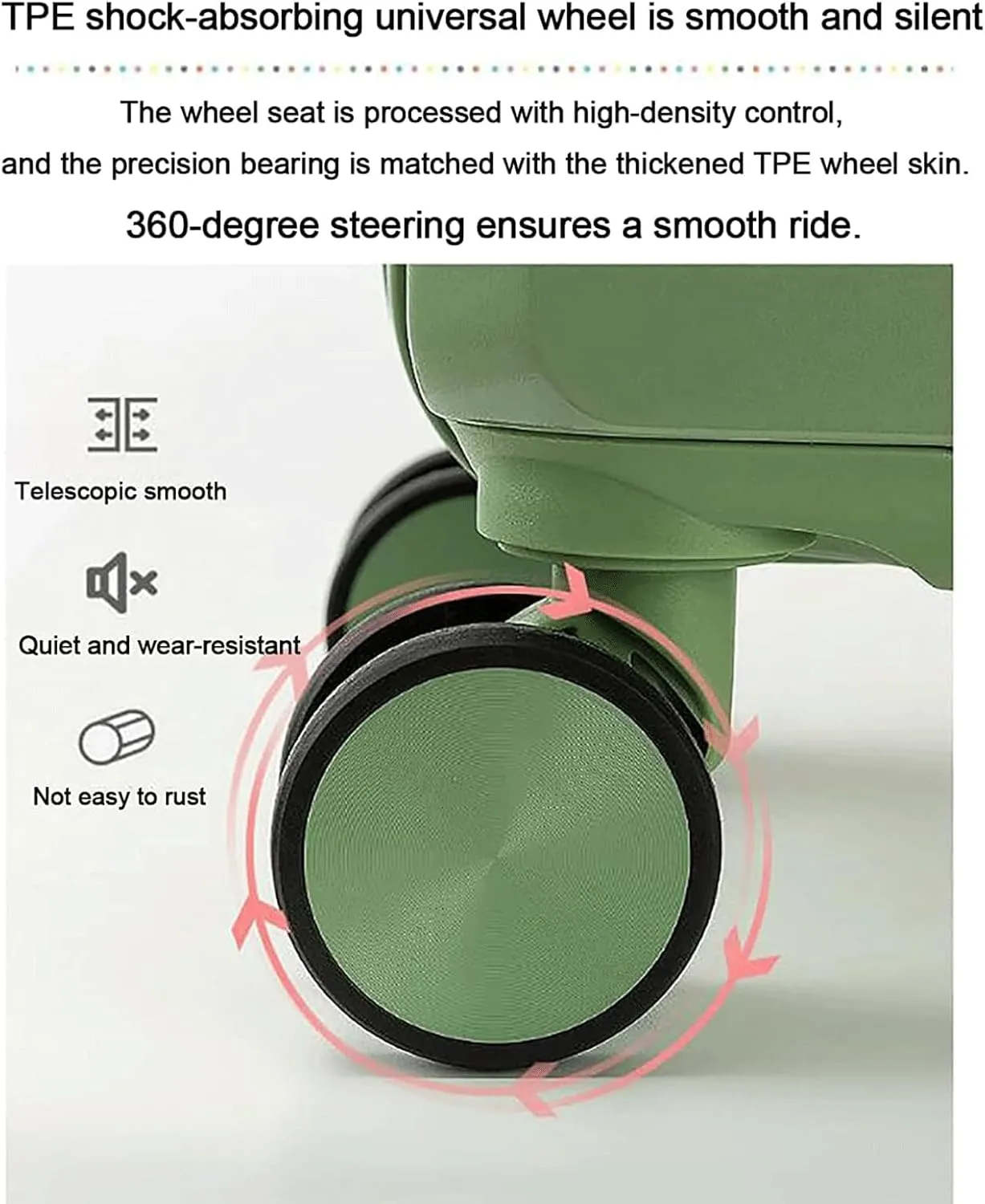 practical Luggage Suitcases With Wheels Portable Luggage Large Capacity Storage Hard Shell Suitcases Security Combination Lock Carry On Luggage easy to move