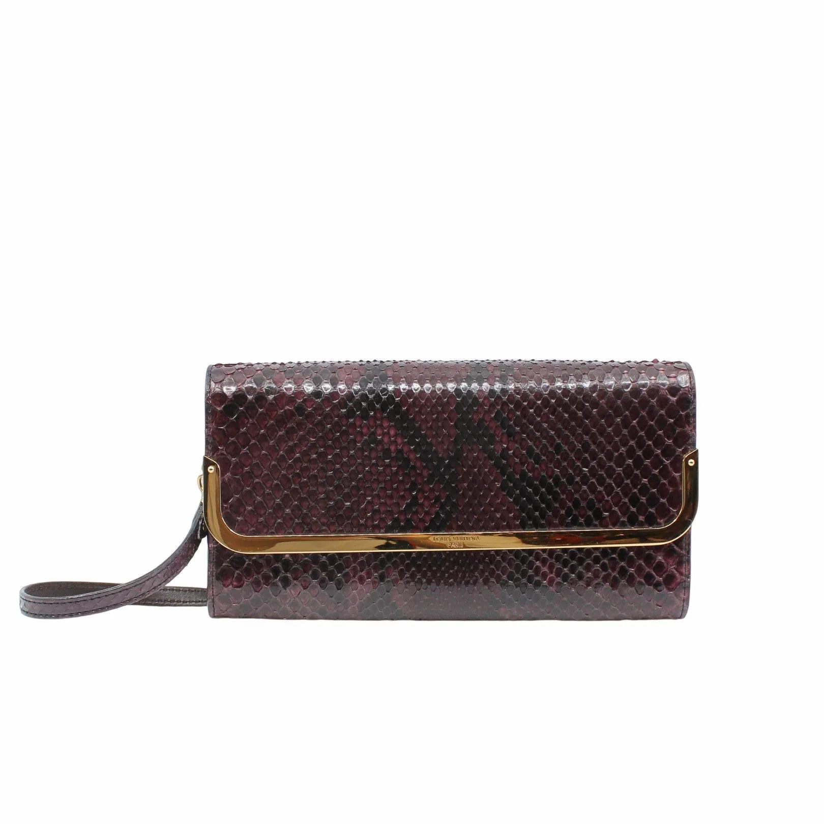 Rossmore Mm Purple Python Skin Leather Clutch ghw