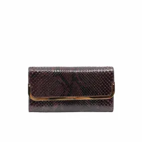 Rossmore Mm Purple Python Skin Leather Clutch ghw