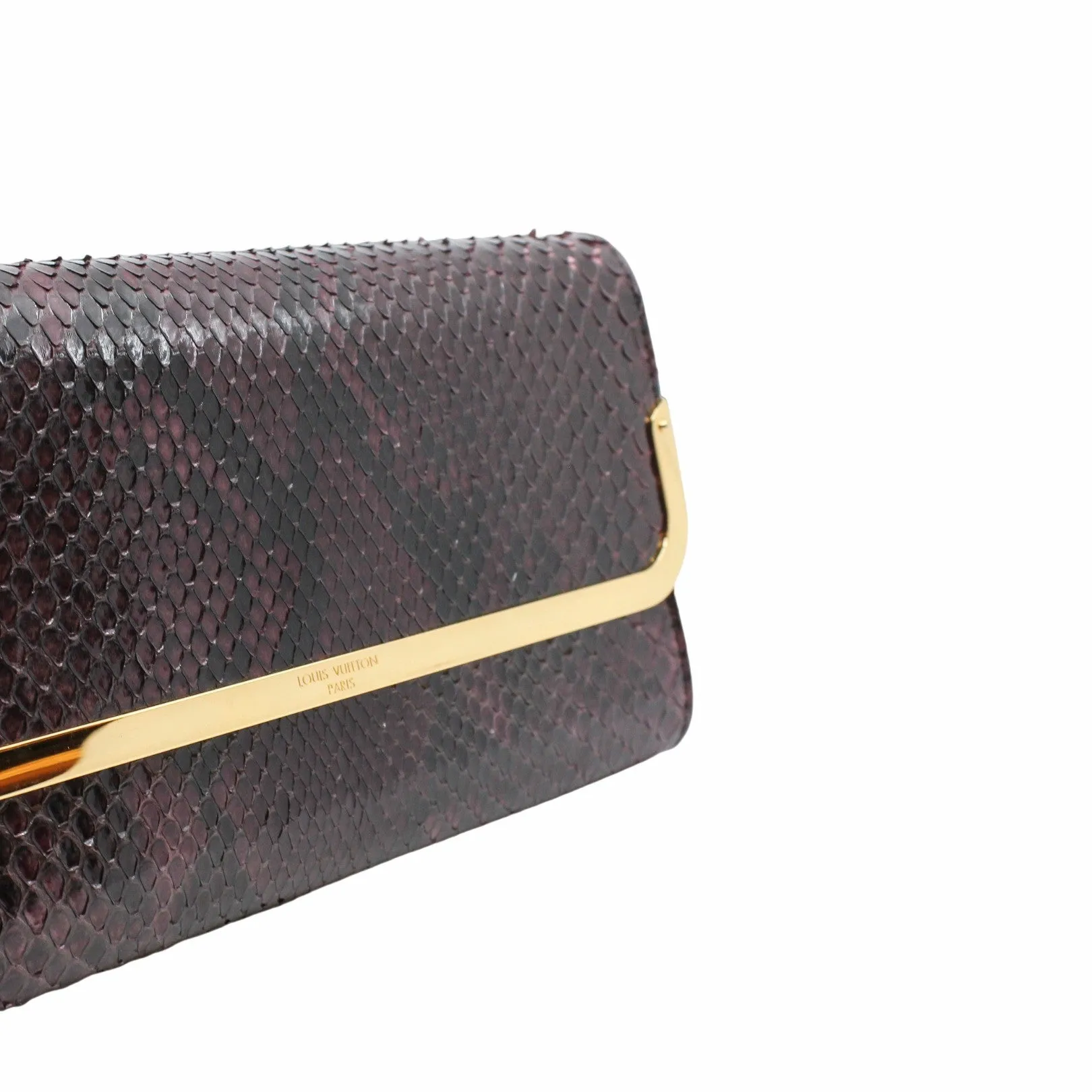 Rossmore Mm Purple Python Skin Leather Clutch ghw