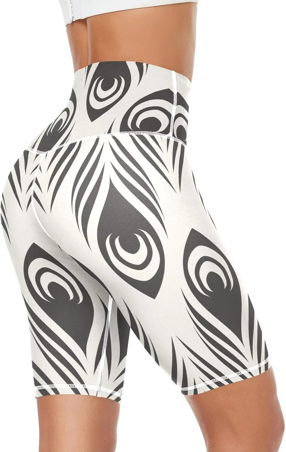 Stylized Peacock High Waist Yoga Pants for Women Tummy Control Sweatpants Leggings for Women X-Small
