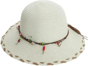 Women's Wide Brim Sun Hat Straw Beach Hat Summer Visor Cap for Outdoor