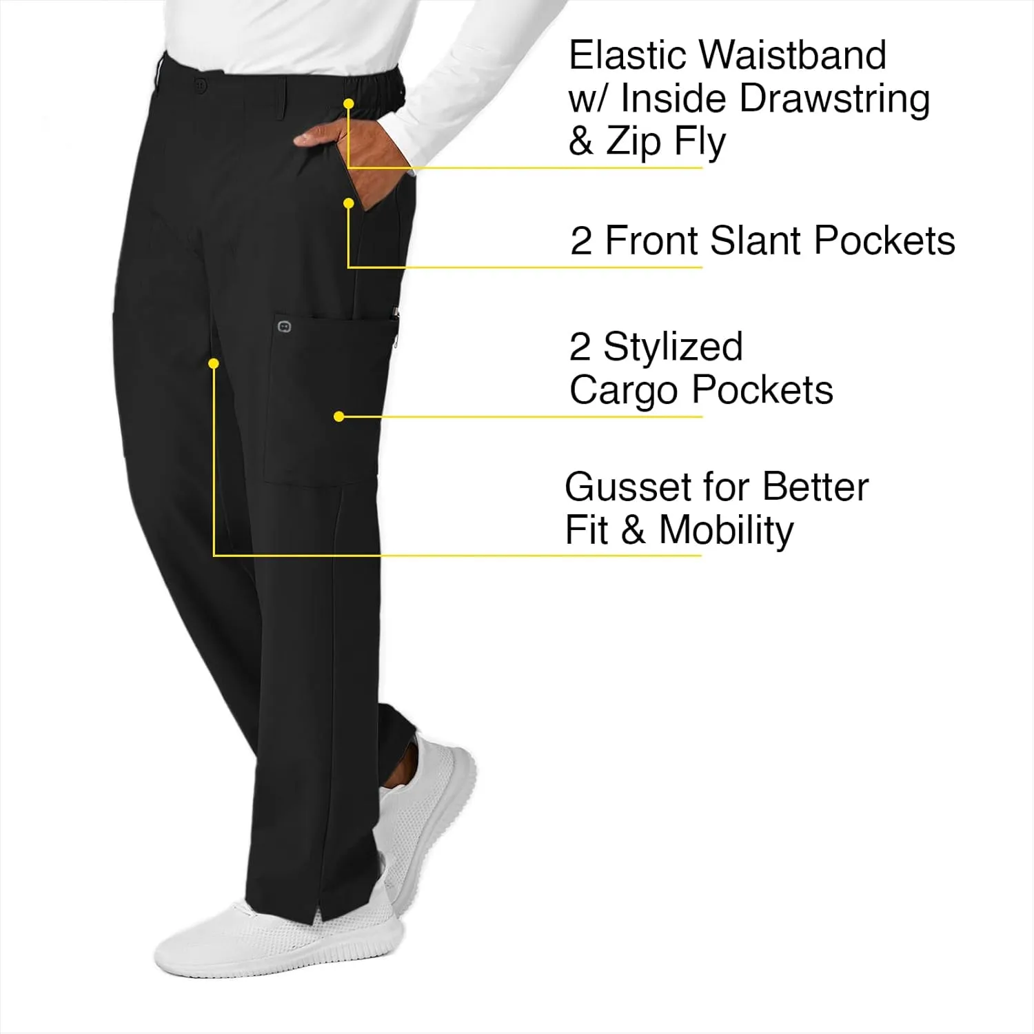 WonderWink Men's Cargo Pocket Pant