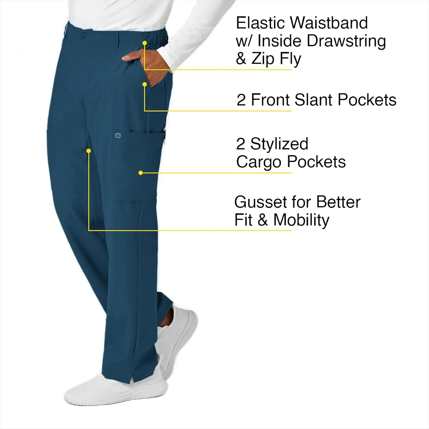 WonderWink Men's Cargo Pocket Pant
