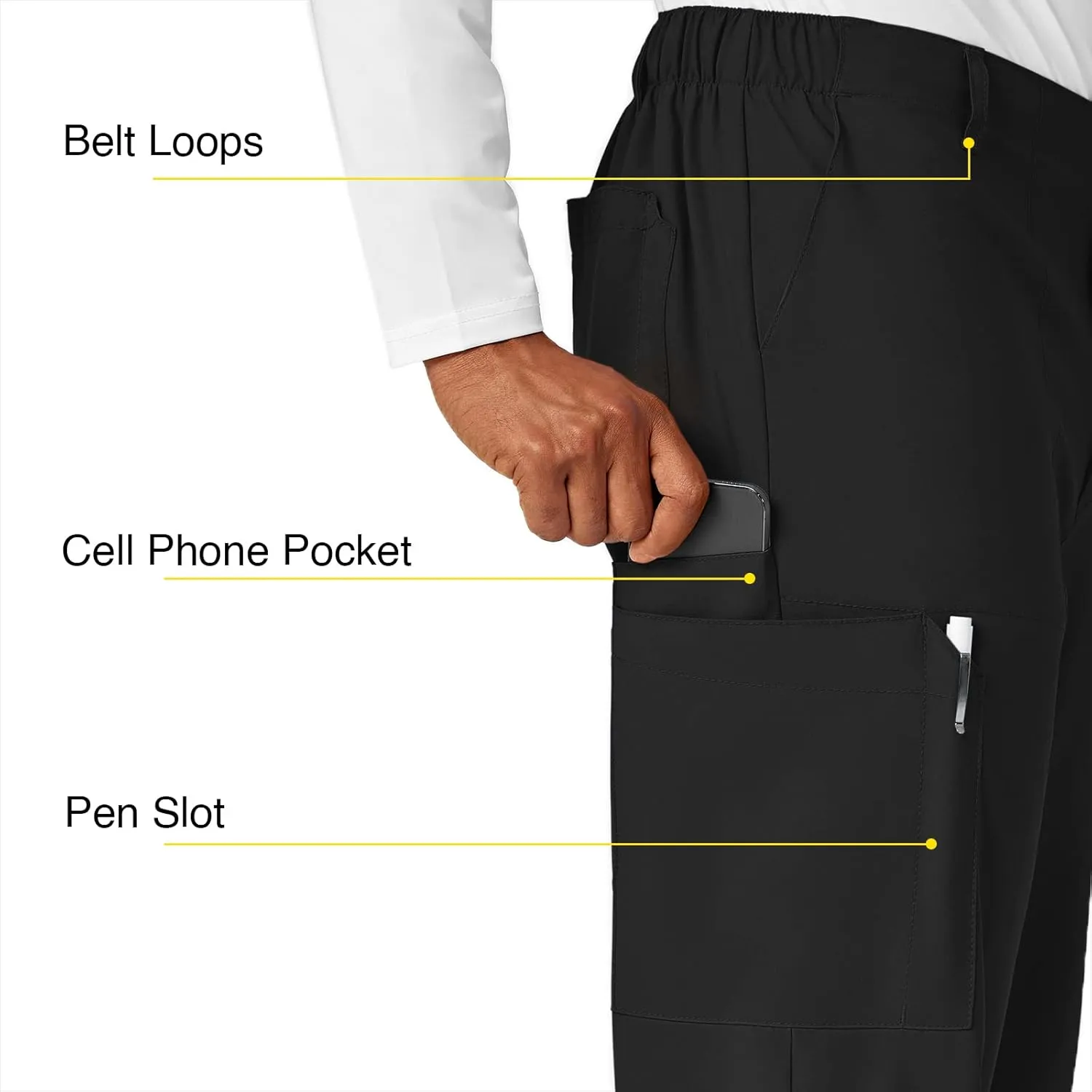 WonderWink Men's Cargo Pocket Pant