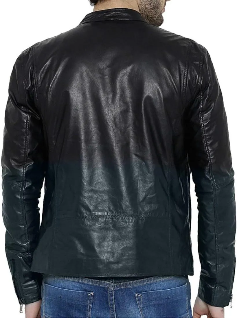 World of Leather Men's Stylish Leather Jacket Moto Biker